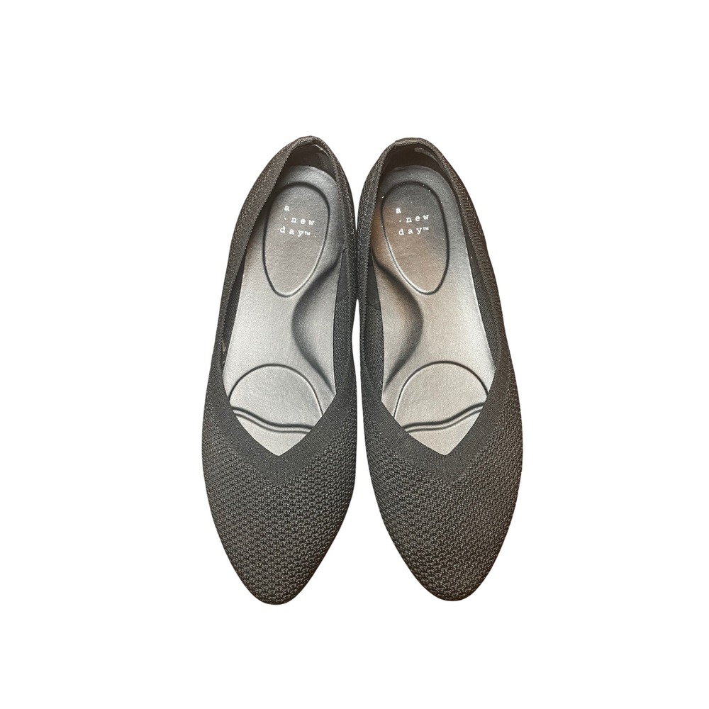 Black Ballet Flats Women's 8 A New Day Claire Knit Slip On Minimalist Office